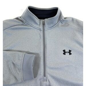 Under Armour Men's 1/2 Zip Loose ColdGear‎ Fleece Lined Gray Pullover XL
